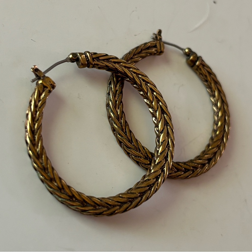 Textured Gold Hoop Earrings